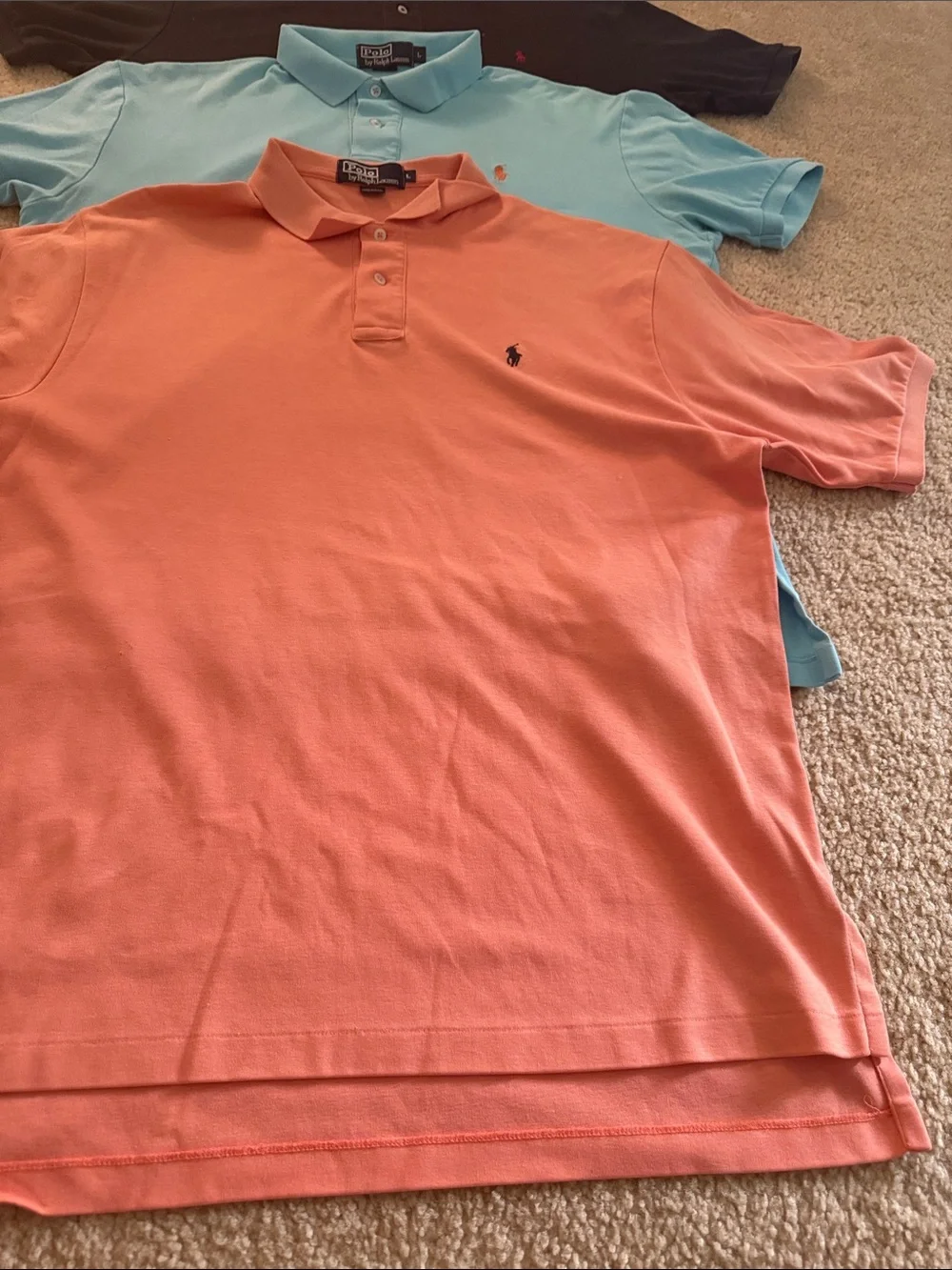 3 EUC RALPH LAUREN POLO polo shirts, size men’s L